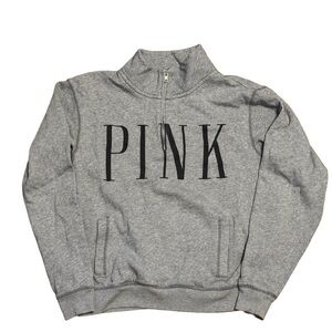 PINK Victoria's Secret Gray Half-Zip Sweatshirt
